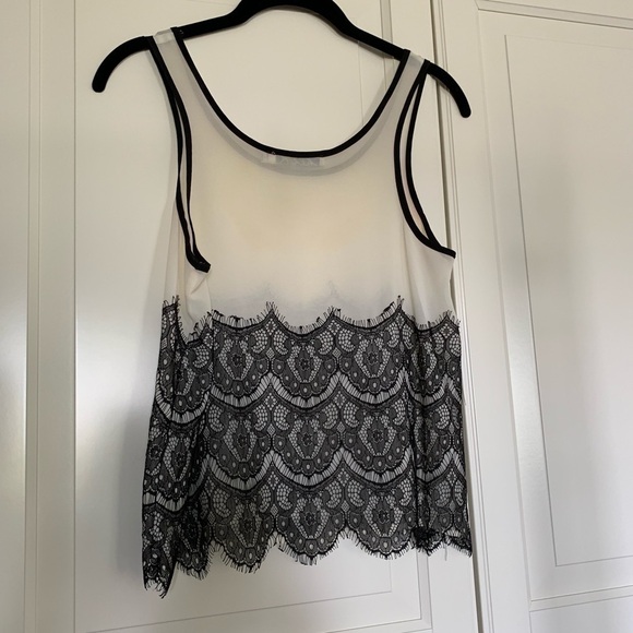 Chloe K Sheer Lace Tank Blouse Extra Small - Picture 4 of 5